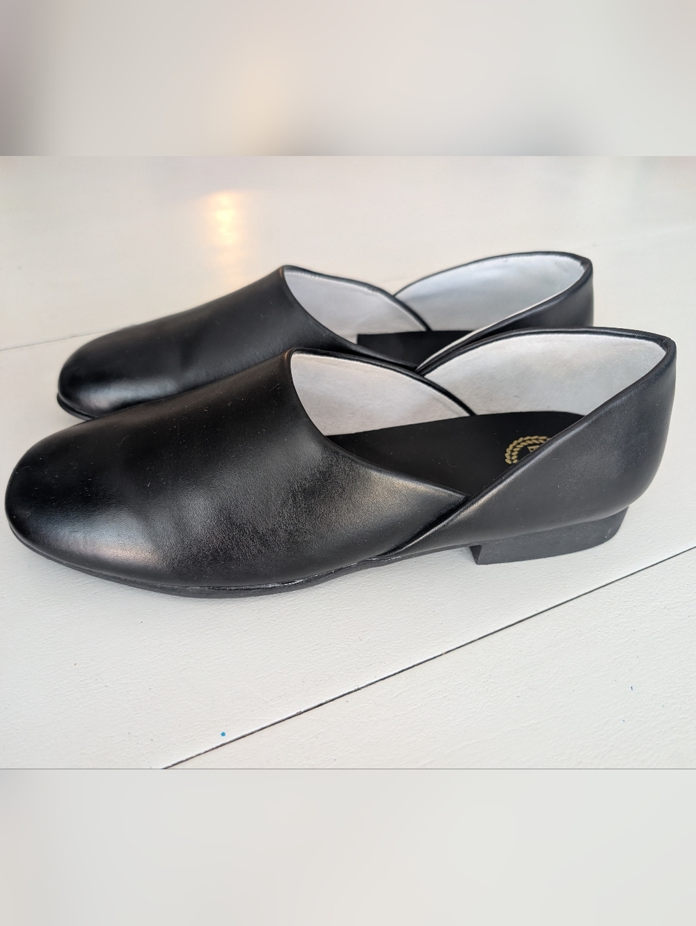 L.B. Evans Radio Tyme II Black Leather Slip-On Slippers Loafers for Men 9 M